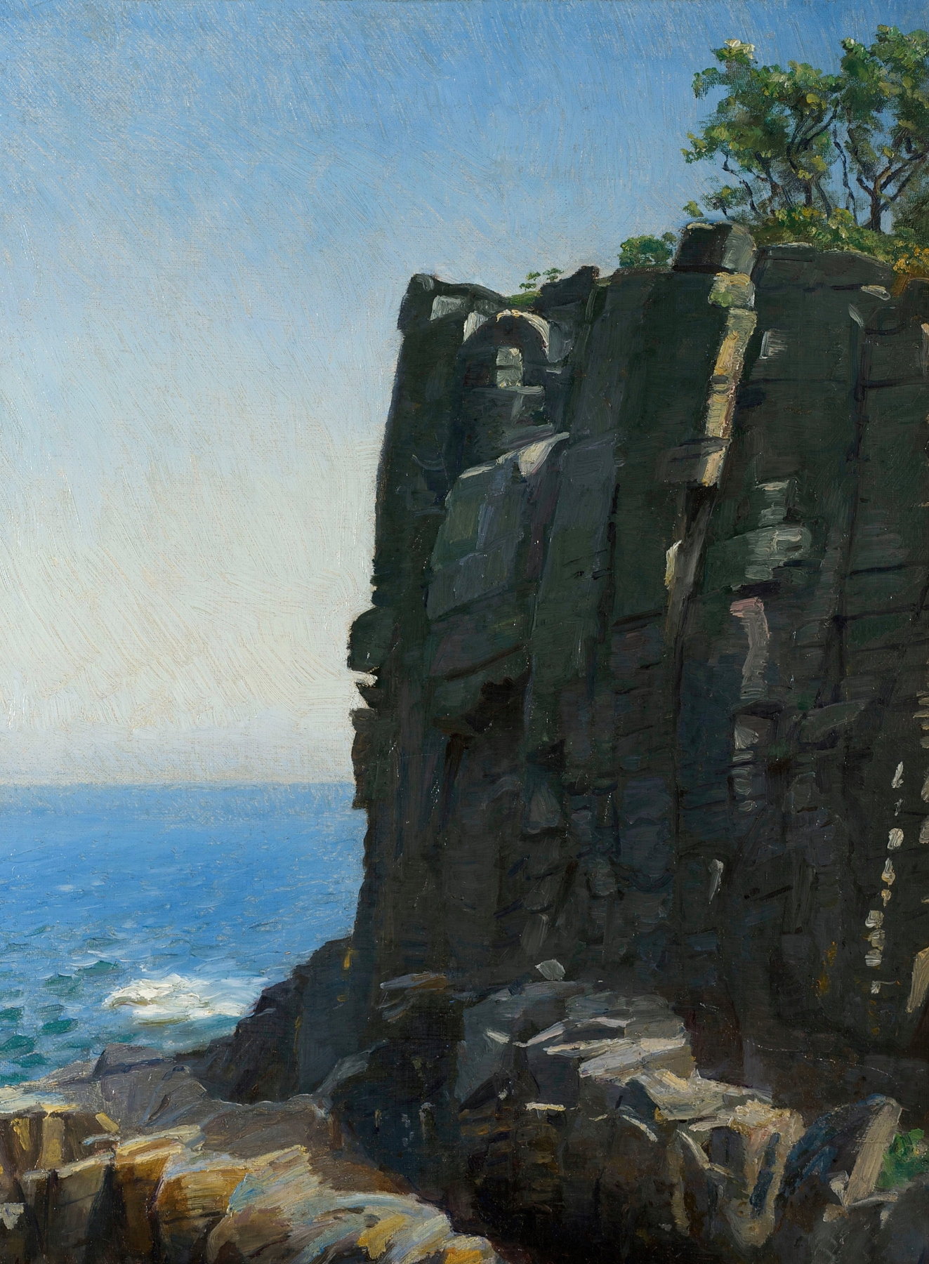 oil painting of a danish cliff